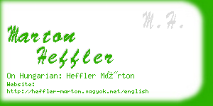 marton heffler business card